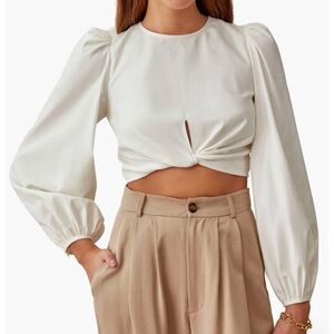 Reformation Derek Long Sleeve Crop Top